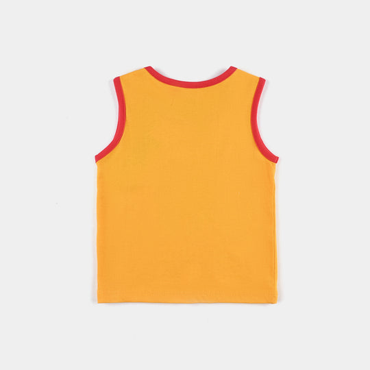 Infant Boys Cotton Jersey Sando Team Up-Citrus