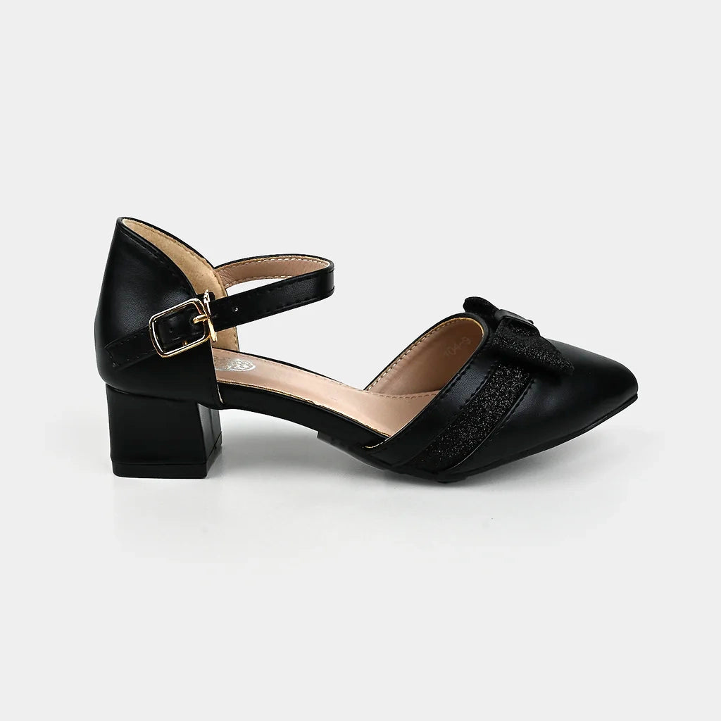 Girls Pumps Heels 104-9-BLACK