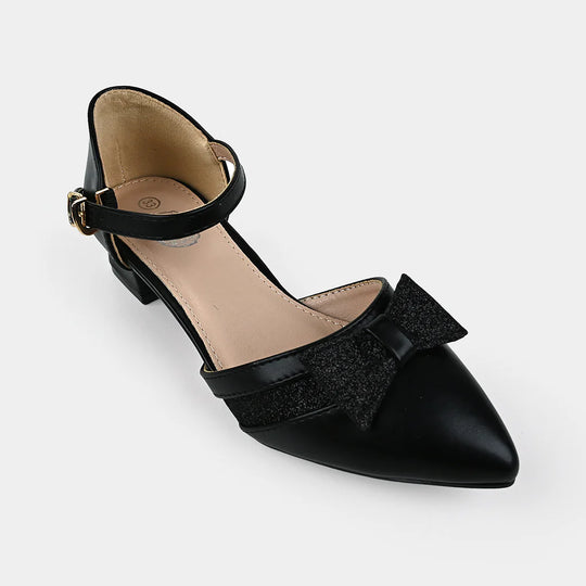 Girls Pumps Heels 104-9-BLACK