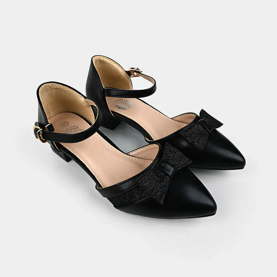 Girls Pumps Heels 104-9-BLACK