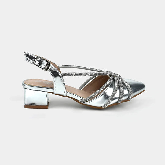 Girls Pumps Heels 104-10-SILVER