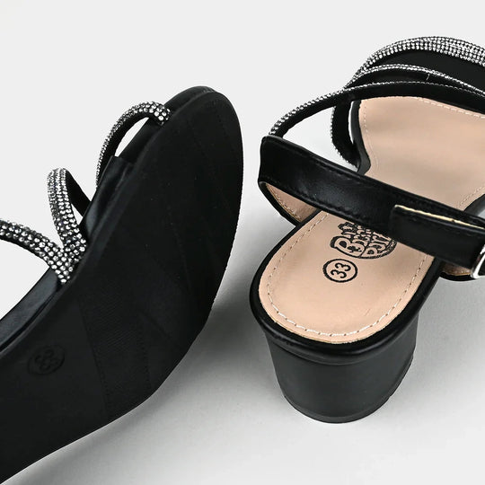 Girls Sandal Heels 104-11-BLACK