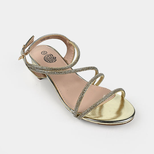 Girls Sandal Heels 104-11-Golden