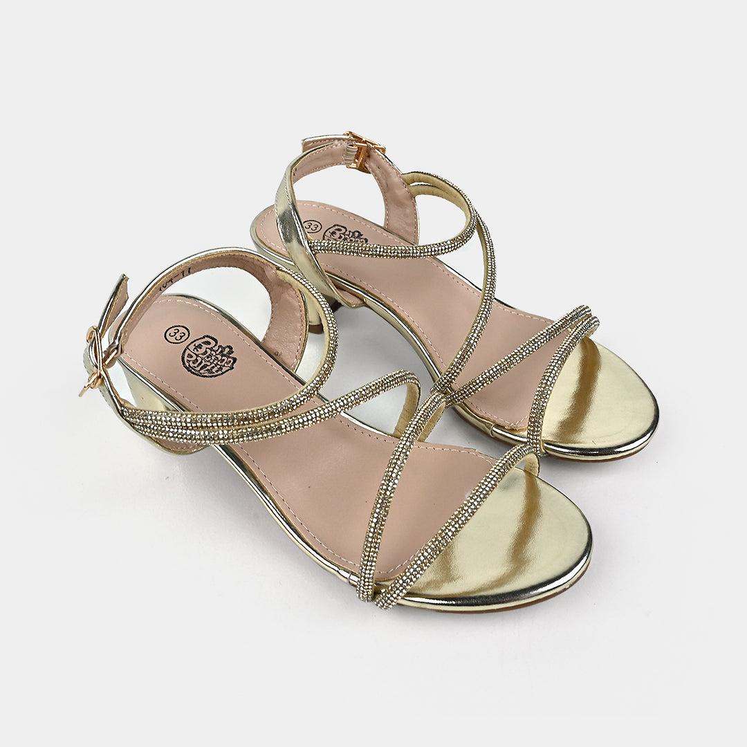 Girls Sandal Heels 104-11-Golden