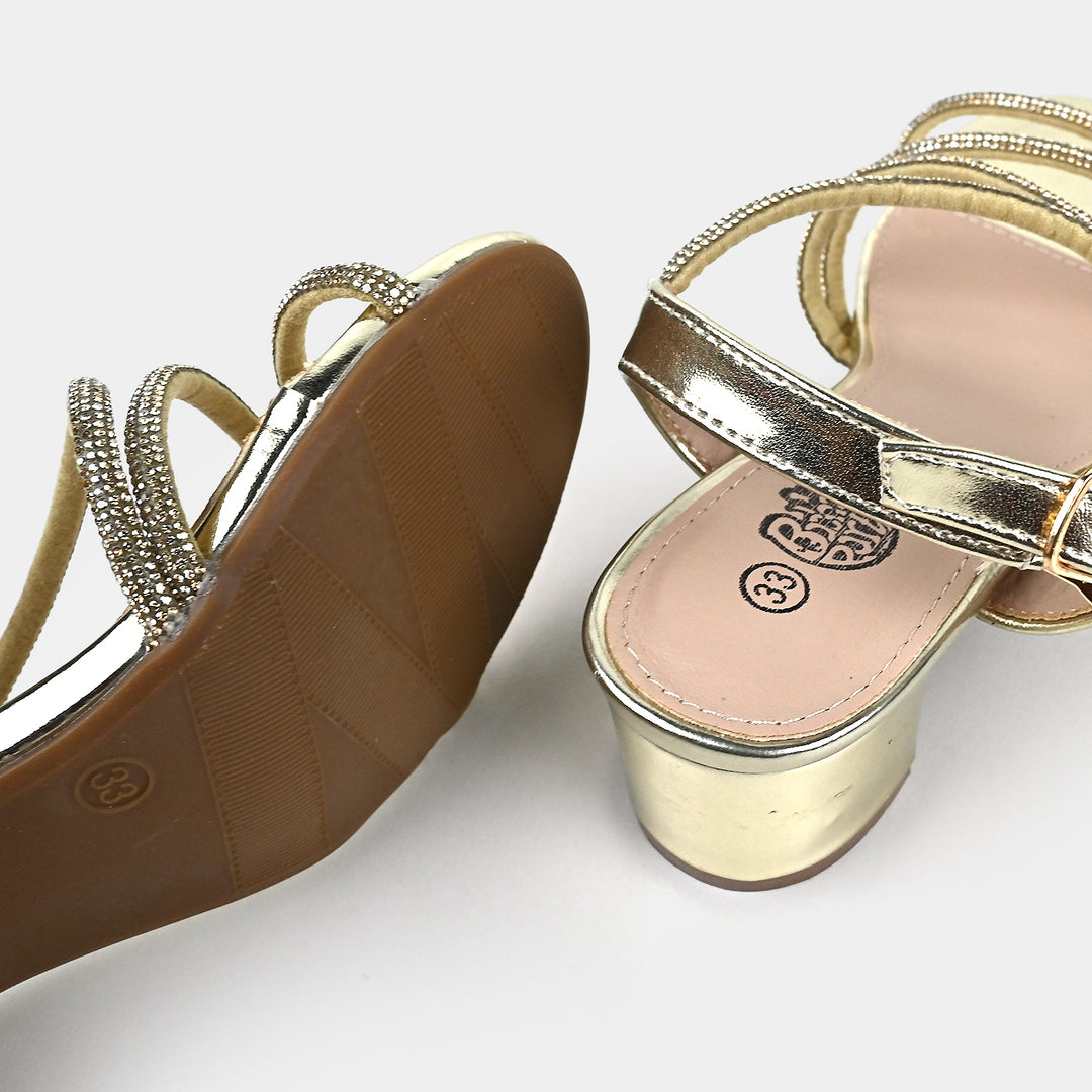 Girls Sandal Heels 104-11-Golden