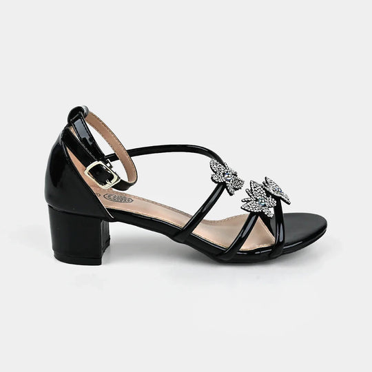 Girls Sandal Heels 104-12-BLACK