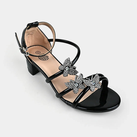 Girls Sandal Heels 104-12-BLACK