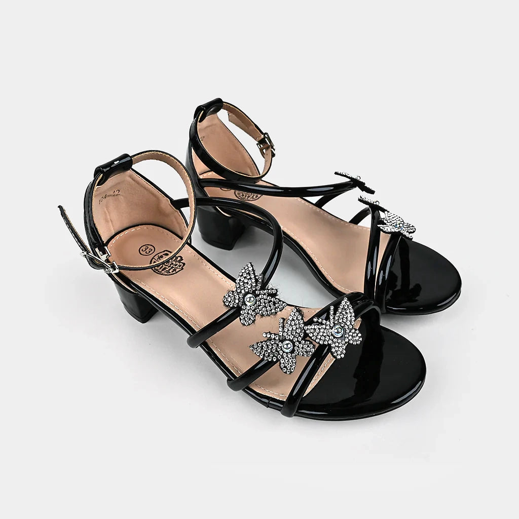 Girls Sandal Heels 104-12-BLACK