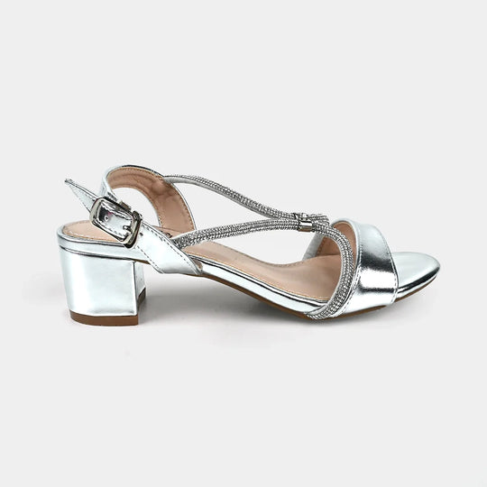 Girls Sandal Heels 104-13-SILVER