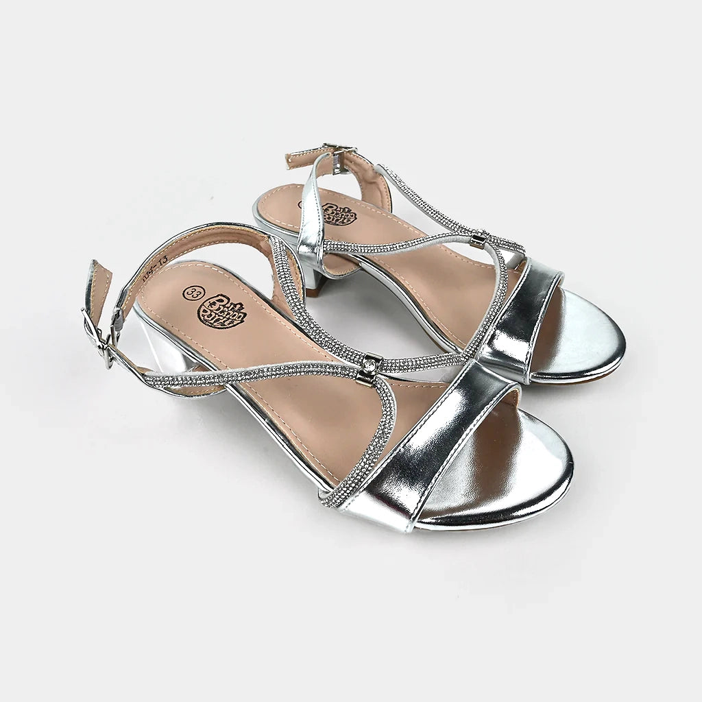 Girls Sandal Heels 104-13-SILVER