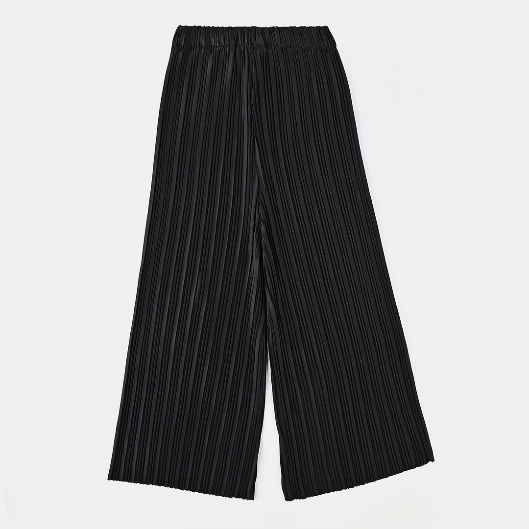 Girls Culotte Crinkle-BLACK