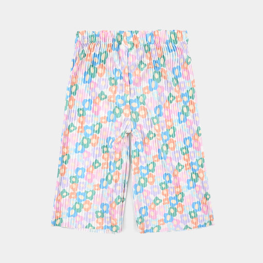 Girls Crinkle Culotte Floral park-Multi