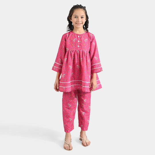 Girls Poly Lawn Printed 2 Pcs Paisley