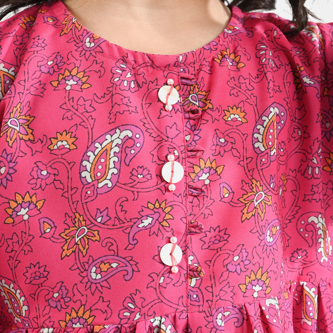 Girls Poly Lawn Printed 2 Pcs Paisley