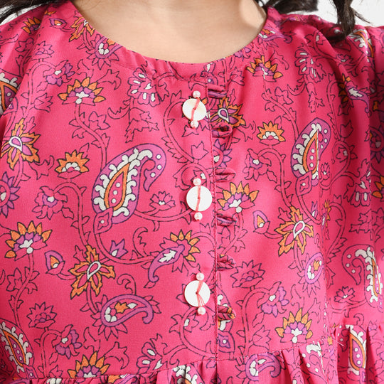 Girls Poly Lawn Printed 2 Pcs Paisley