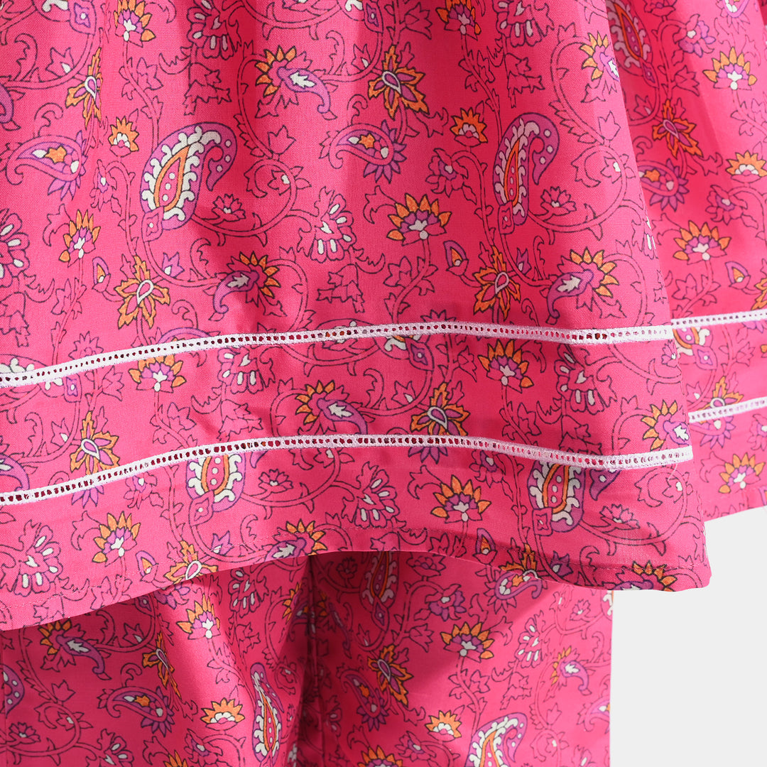 Girls Poly Lawn Printed 2 Pcs Paisley