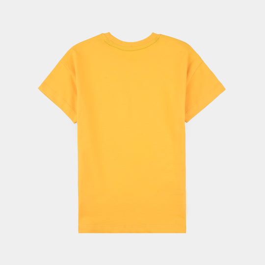 Boys Cotton Jersey T-Shirt H/S Lets Play-Citrus