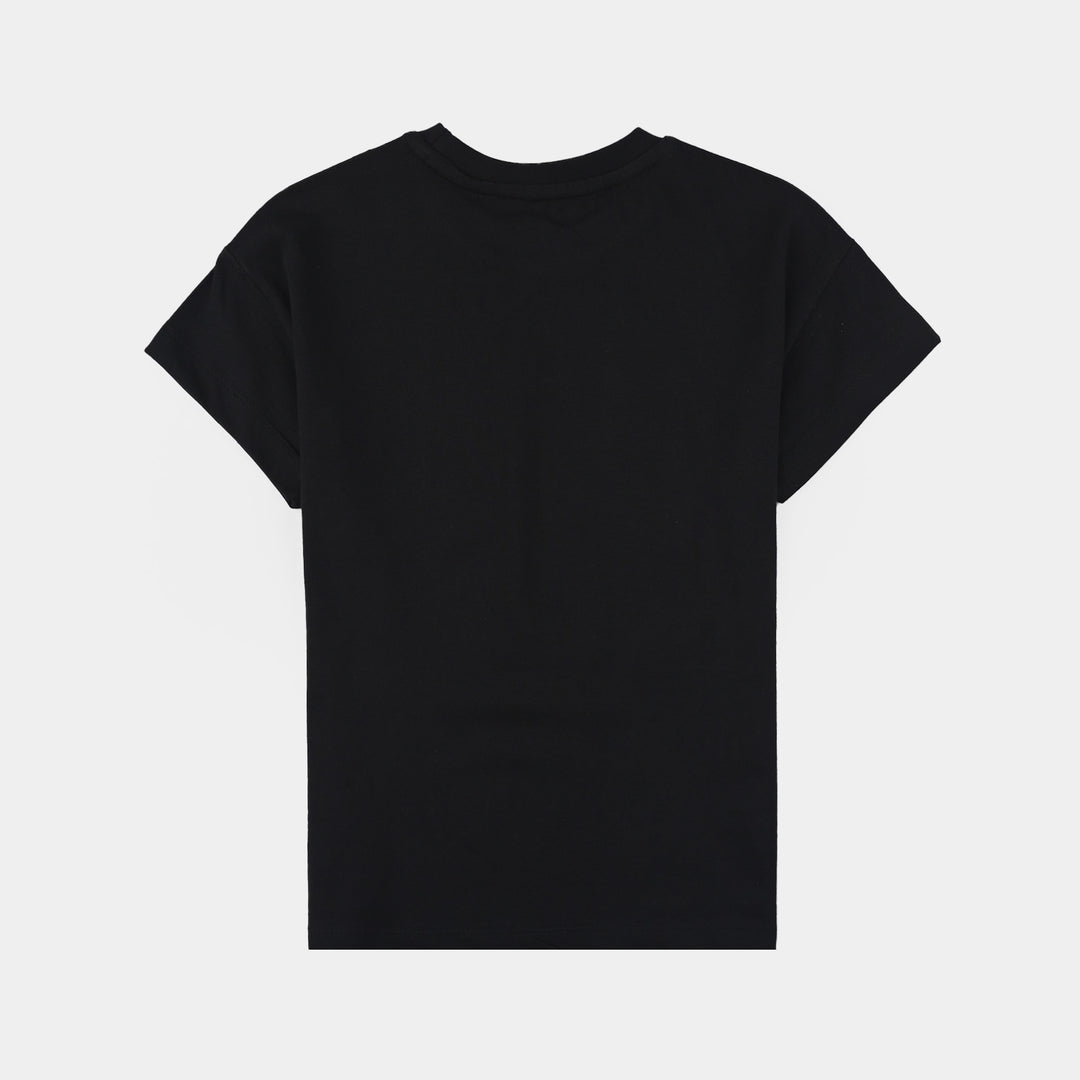 Boys Cotton Jersey T-Shirt H/S Lets Play-Jet Black