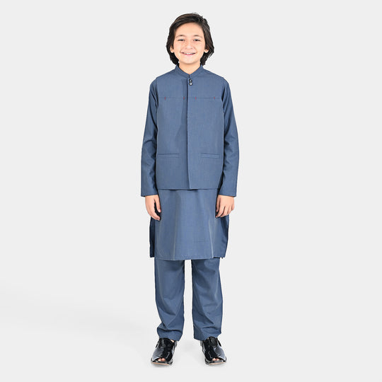 Boys Poly Viscose 3 Piece Suit (Royal)