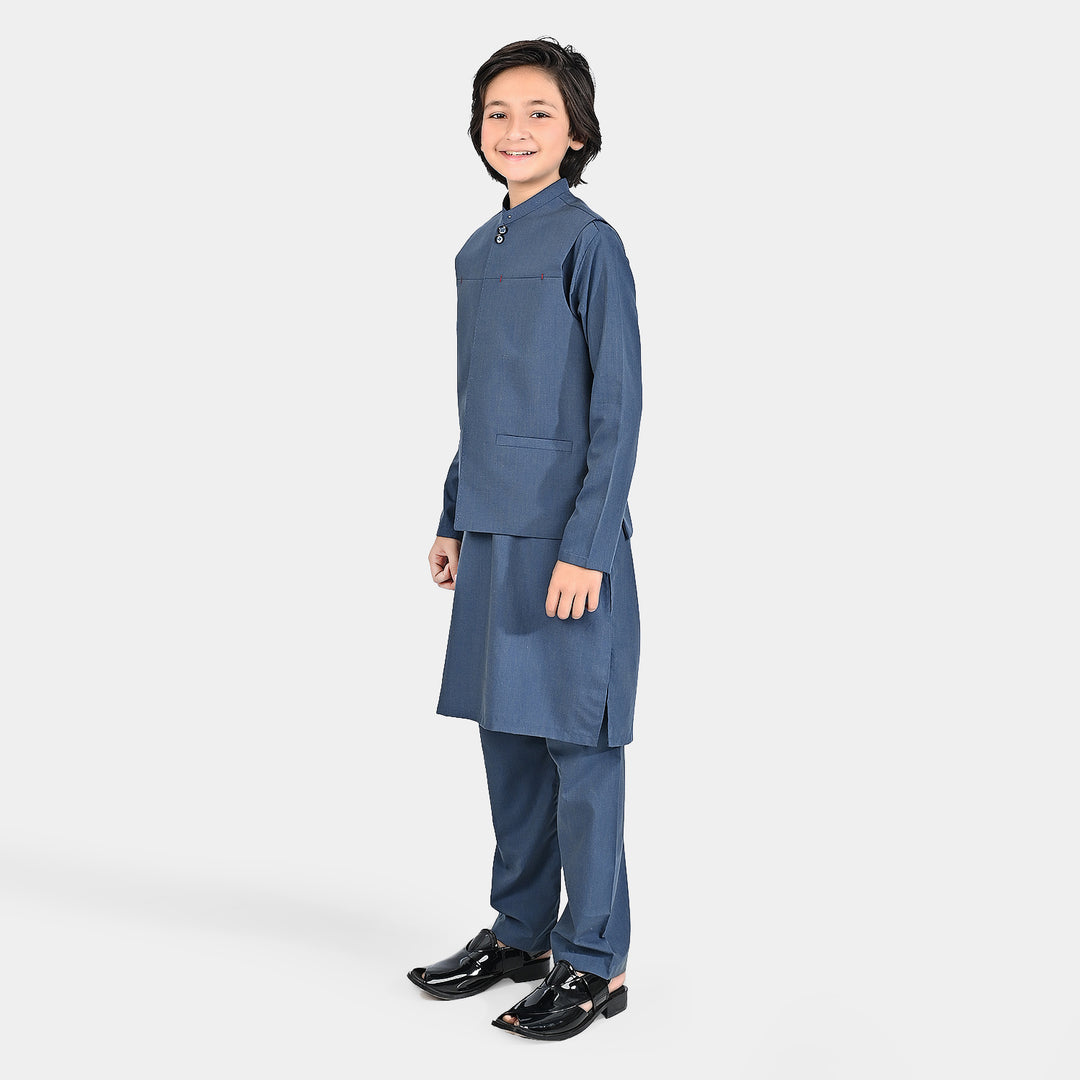 Boys Poly Viscose 3 Piece Suit (Royal)