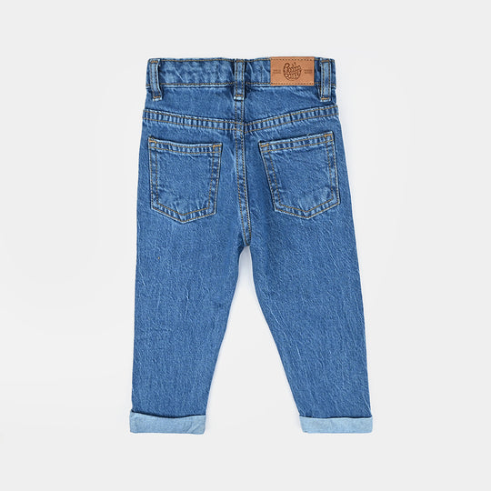 Infant Boys Denim Stretch Pant-Mid Blue