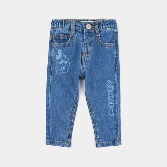 Infant Boys Denim Stretch Pant-Mid Blue