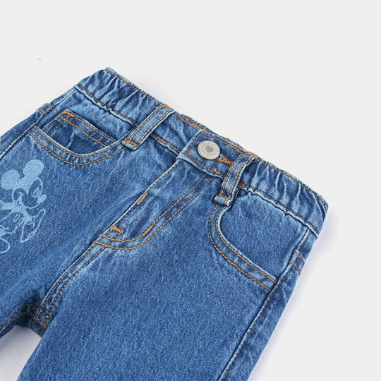 Infant Boys Denim Stretch Pant-Mid Blue