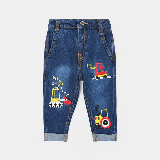 Infant Boys Denim Stretch Pant Lets Work-DARK BLUE