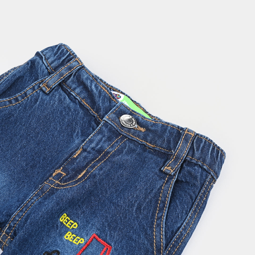 Infant Boys Denim Stretch Pant Lets Work-DARK BLUE