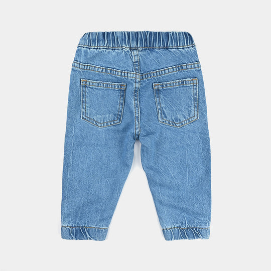 Infant Boys Denim Stretch Pant Big Wheels-LT.Blue