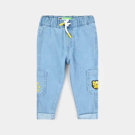 Infant Boys Denim Stretch Pant Little King-Ice Blue