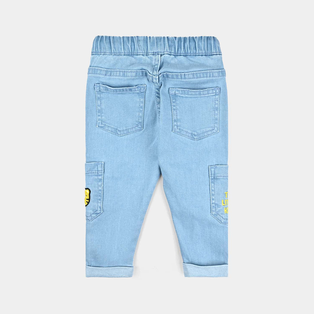 Infant Boys Denim Stretch Pant Little King-Ice Blue