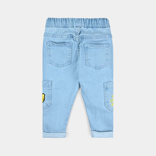 Infant Boys Denim Stretch Pant Little King-Ice Blue