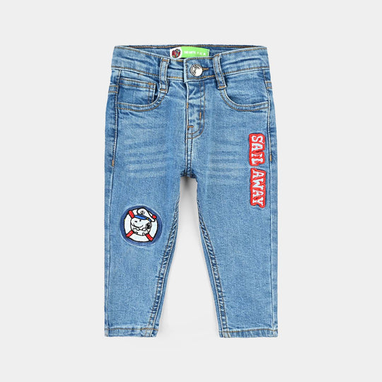 Infant Boys Denim Stretch Pant-Light Blue