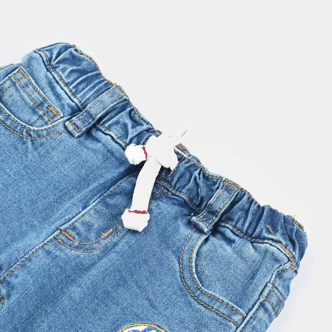 Infant Boys Denim Stretch Pant Number 1 Vibes-LT.Blue