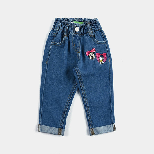 Infant Girls Denim Stretch Pant-Mid Blue