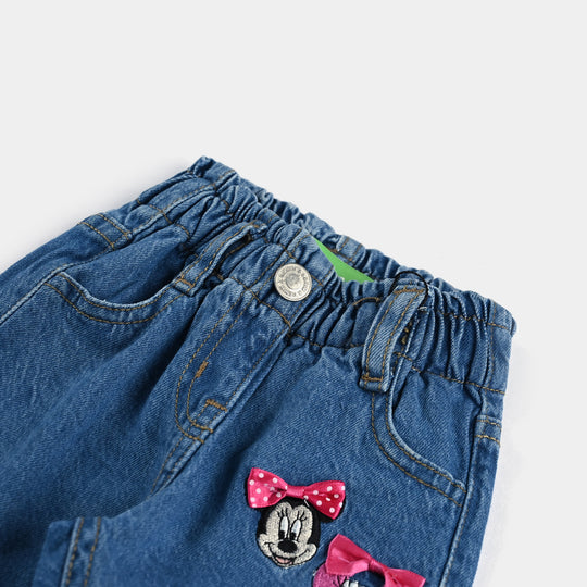 Infant Girls Denim Stretch Pant-Mid Blue