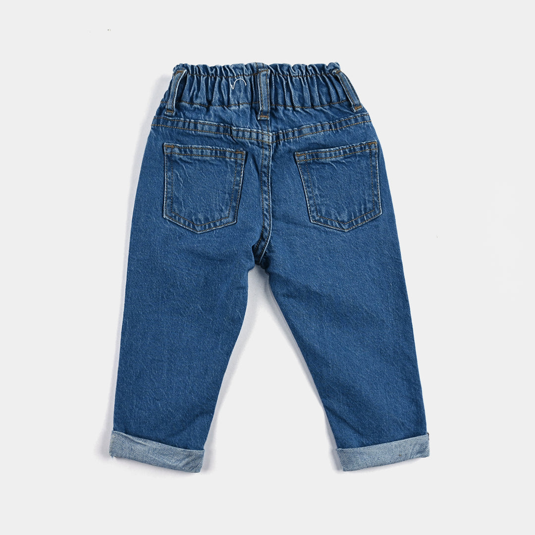 Infant Girls Denim Stretch Pant-Mid Blue