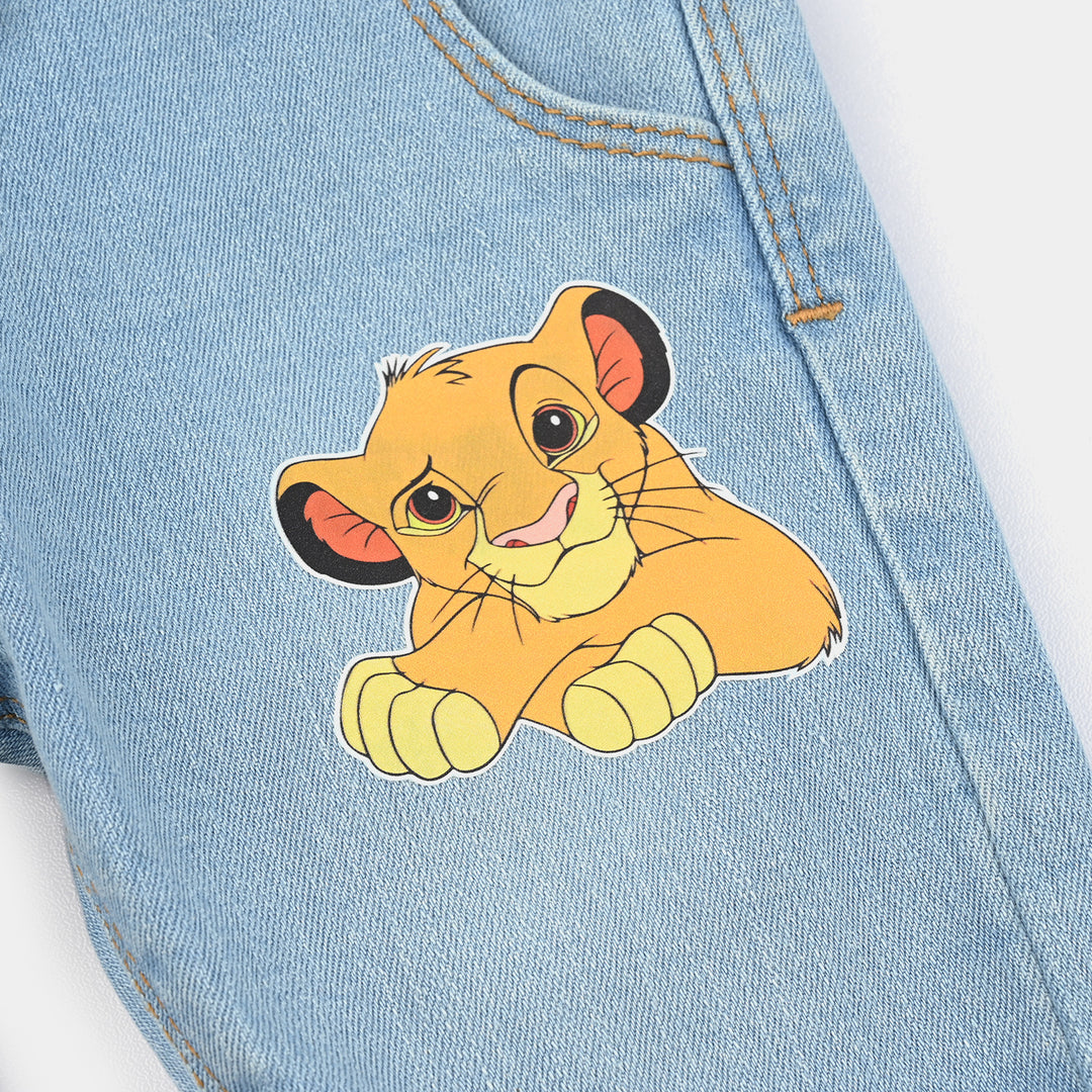 Infant Boys Denim Stretch Pant Lion-Light Blue