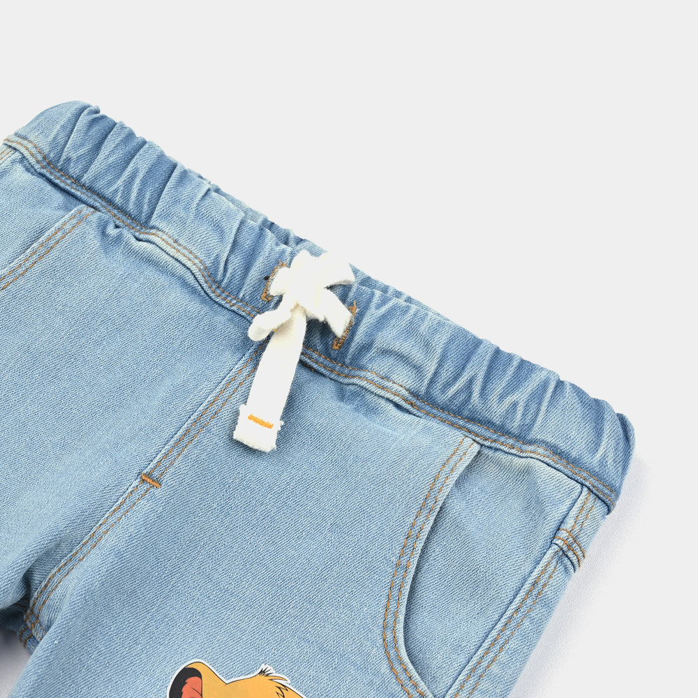 Infant Boys Denim Stretch Pant Lion-Light Blue