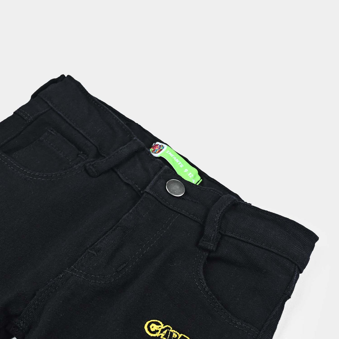 Infant Boys Denim Stretch Pant-BLACK