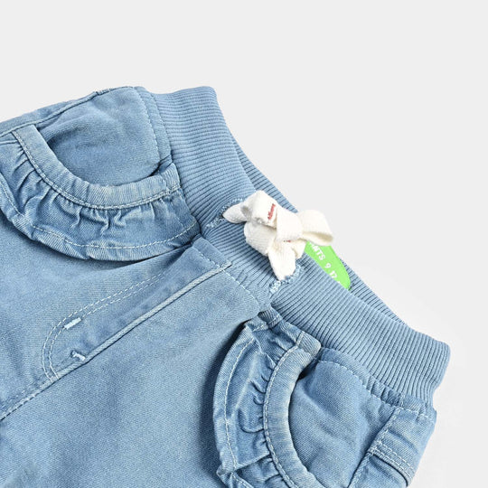 Infant Girls Denim Stretch Pant-Ice Blue