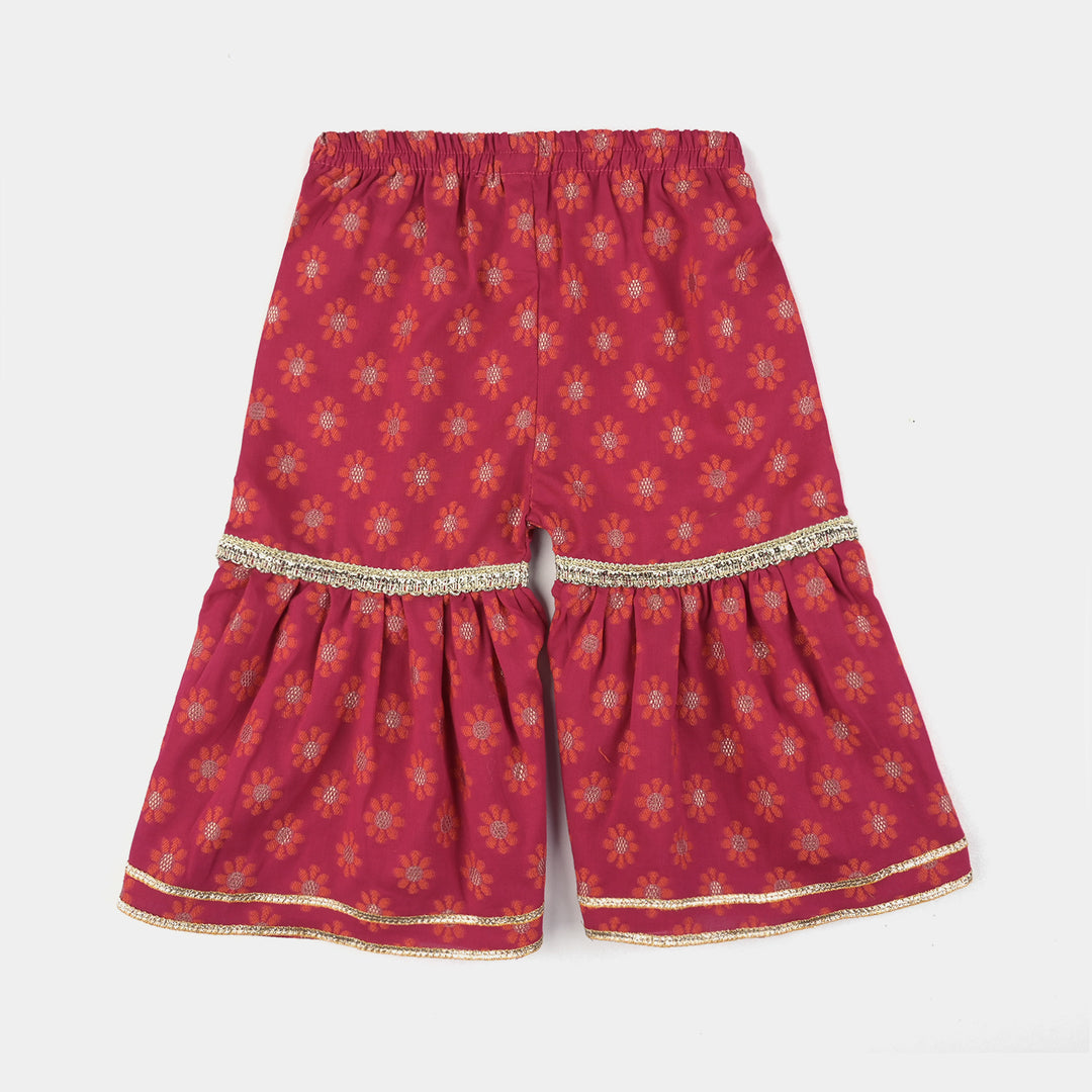 Girls Jacquard 2 Pcs Mashal-Magenta