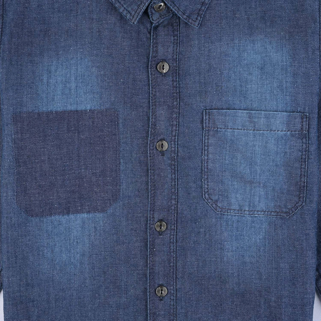 Boys Denim rigid Shirt F/S Success-Blue