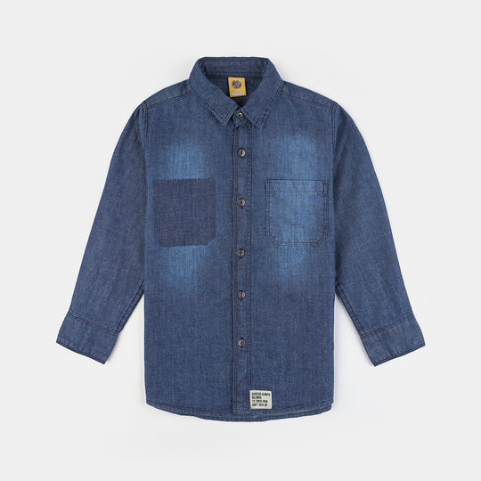 Boys Denim rigid Shirt F/S Success-Blue