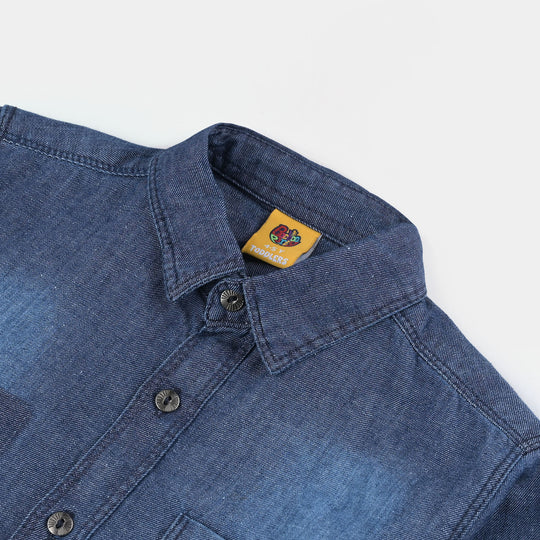 Boys Denim rigid Shirt F/S Success-Blue