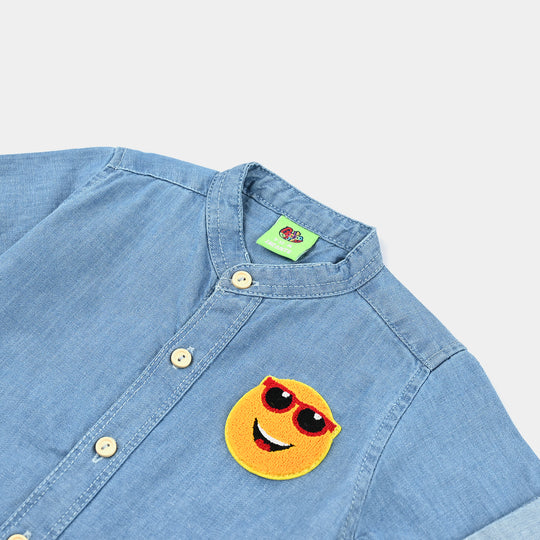 Infant Boys Denim rigid Shirt H/S Smiley