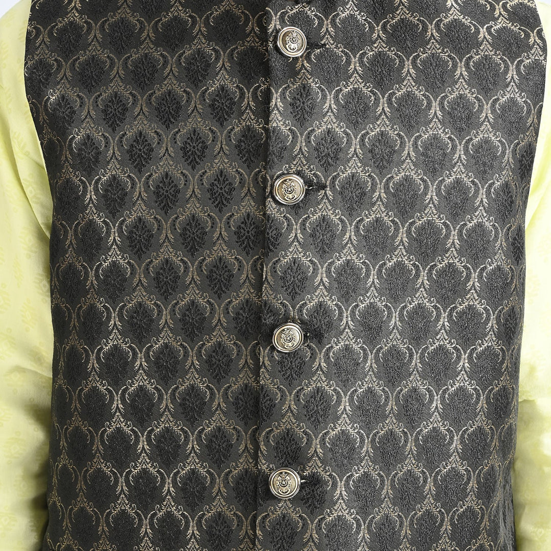 Boys Poly Viscose Waistcoat-BLACK