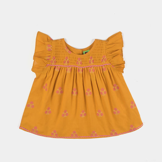 Infant Girls Jacquard 2 Pcs Little Bahaar-Mustard