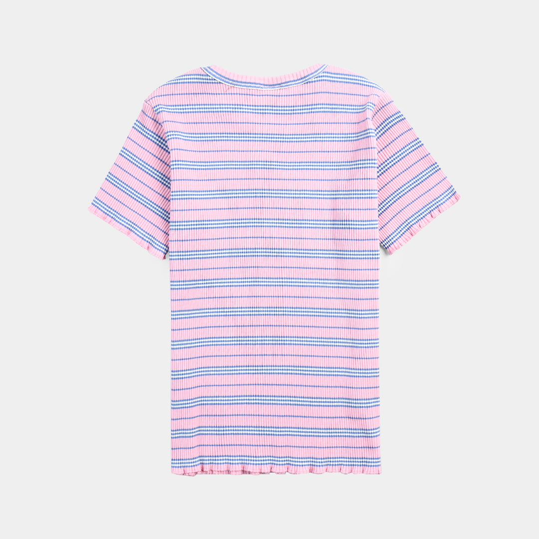 Girls Yard Dyed T-Shirt H/S BEACH VIBE-Pink